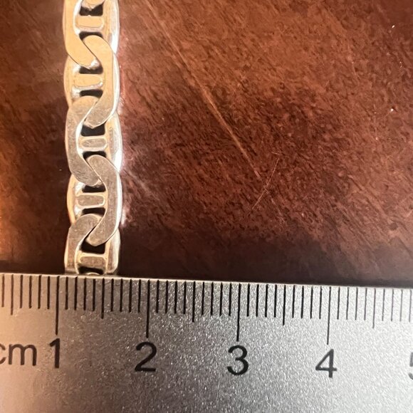 Sterling Silver mariner link chain Bracelet 925 Italy Elegant Jewelry Piece 8" - Picture 3 of 10